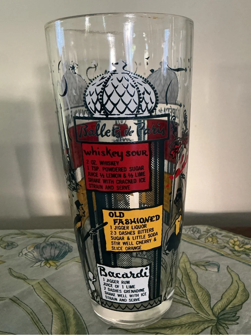MCM Cocktail Shaker Glass Paris France Moulin Rouge, Opera & Ballet